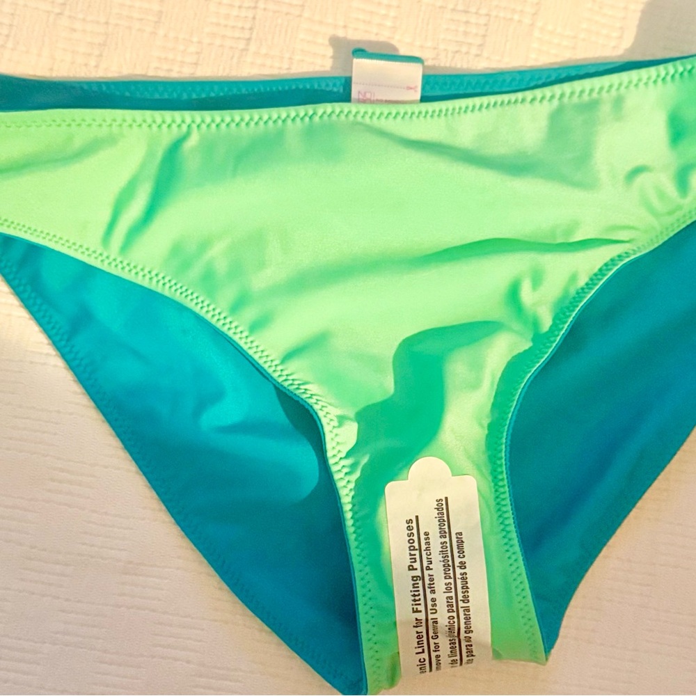 No Boundaries Blue and Green Bikini Bottom